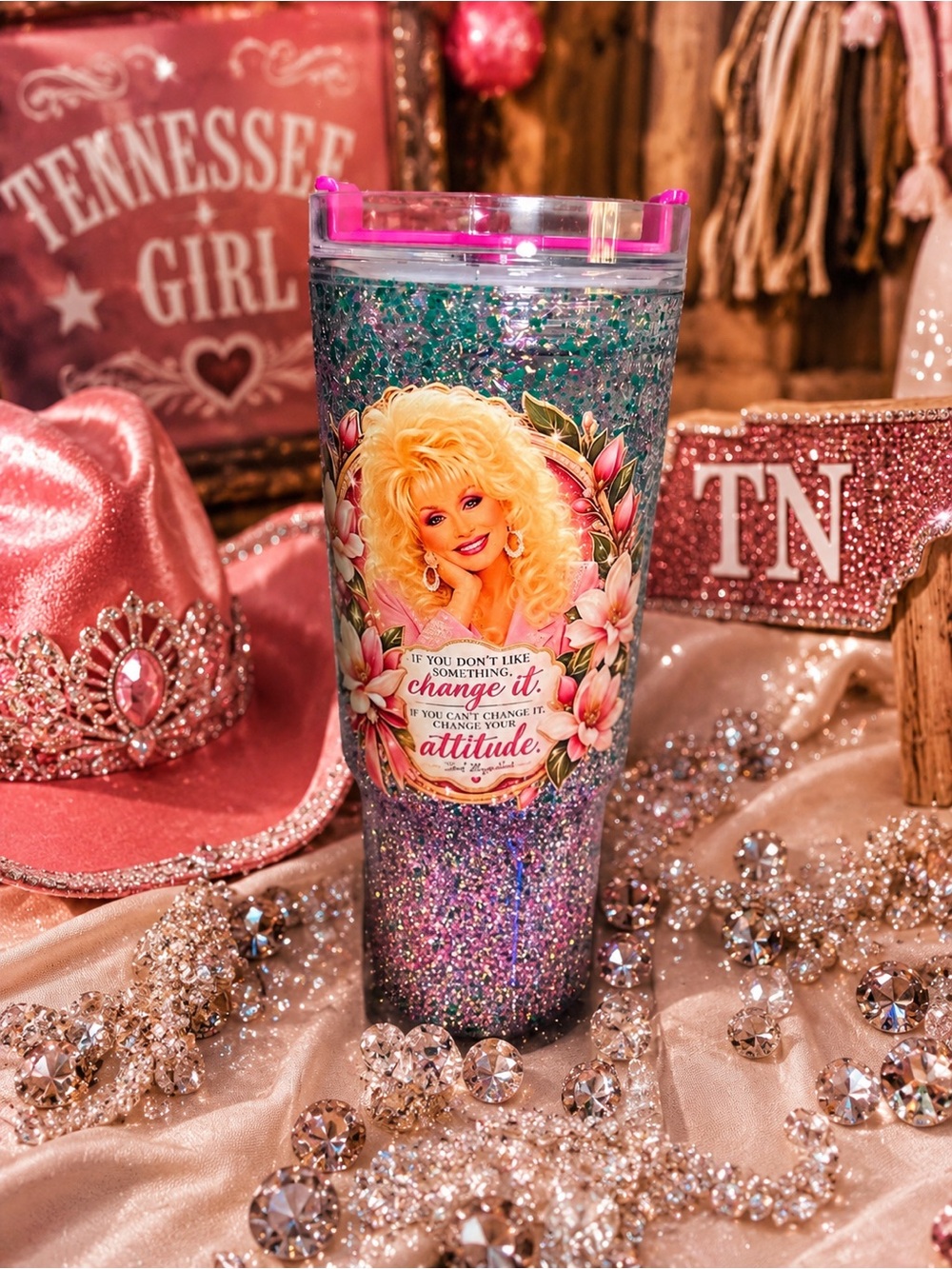 Tennessee Diamond Darlin’ ✨ | ChillWave™ 40 oz Acrylic Snow Globe Tumbler